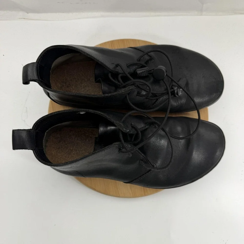 VIvobarefoot Gobi III Boots Mens Size EU40 US7 Leather Chukka Black Lace Up